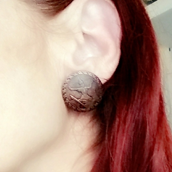 Vintage Copper Siamese Warrior Earrings - Picture 3 of 6